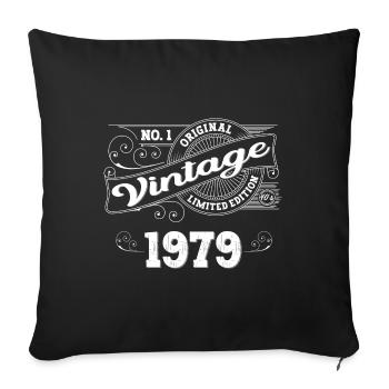 Born 1979 44th birthday Gift man/ woman - Sofa pillowcase 17,3'' x 17,3'' (45 x 45 cm) - black - Front