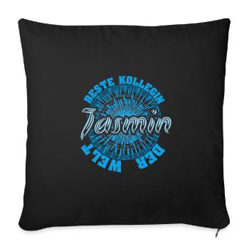Vorname Jasmin - Sofakissenbezug 45 x 45 cm - Schwarz - Vorne