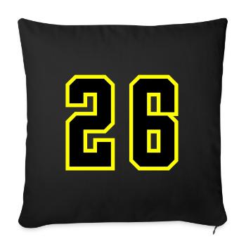 26 Number Jersey - Sofa pillowcase 17,3'' x 17,3'' (45 x 45 cm) - black - Front