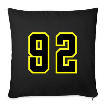 92 Number Jersey - Sofa pillowcase 17,3'' x 17,3'' (45 x 45 cm) - black - Front