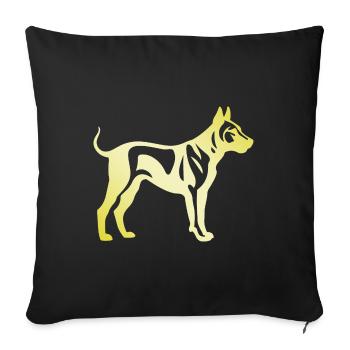 Bull Terrier Dog Silhouette - Sofa pillowcase 17,3'' x 17,3'' (45 x 45 cm) - black - Front