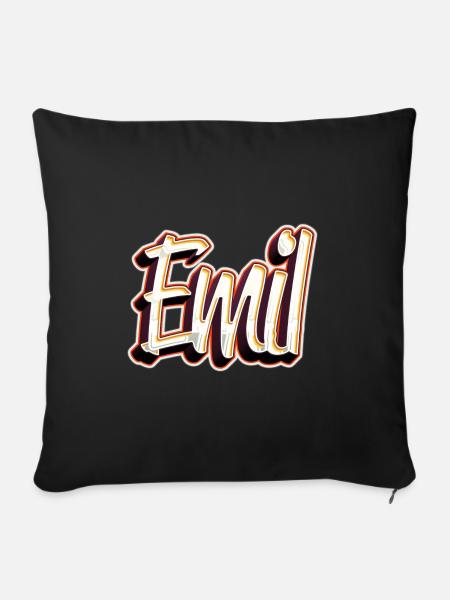 Emil Vorname Name Graffiti Design - Sofakissenbezug 45 x 45 cm - Schwarz
