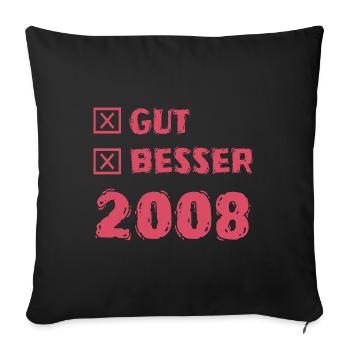 Jahr 2008 - Sofakissenbezug 45 x 45 cm - Schwarz - Vorne