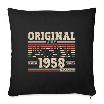Original 1958 Vintage 1958 Birthday 1958 - Sofa pillowcase 17,3'' x 17,3'' (45 x 45 cm) - black - Front
