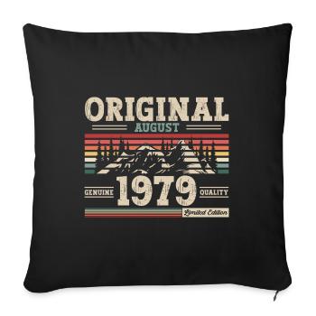 45e anniversaire Original août 1979 Né en 1979 - Housse de coussin décorative 45 x 45 cm - noir - Devant