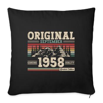 66th Birthday Original September 1958 Volume 58 - Sofa pillowcase 17,3'' x 17,3'' (45 x 45 cm) - black - Front