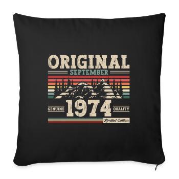 50th Birthday Original September 1974 Volume 74 - Sofa pillowcase 17,3'' x 17,3'' (45 x 45 cm) - black - Front