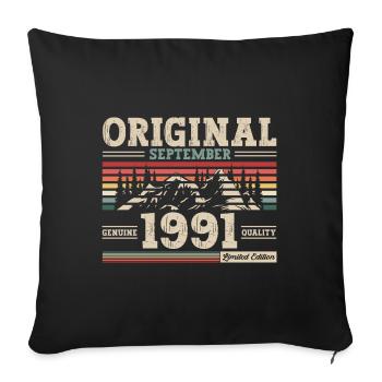 33rd Birthday Original September 1991 Volume 91 - Sofa pillowcase 17,3'' x 17,3'' (45 x 45 cm) - black - Front