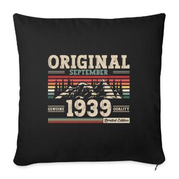 85th Birthday Legend September 1939 Born 39 - Sofa pillowcase 17,3'' x 17,3'' (45 x 45 cm) - black - Front