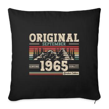 59th Birthday Legend September 1965 Born 65 - Sofa pillowcase 17,3'' x 17,3'' (45 x 45 cm) - black - Front