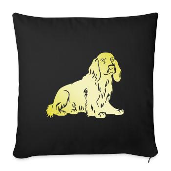 Cocker Spaniel Hund Silhouette - Sofakissenbezug 45 x 45 cm - Schwarz - Vorne