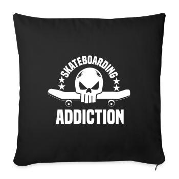 Skateboard Skateboard Skateboarder Patinage - Housse de coussin décorative 45 x 45 cm - noir - Devant