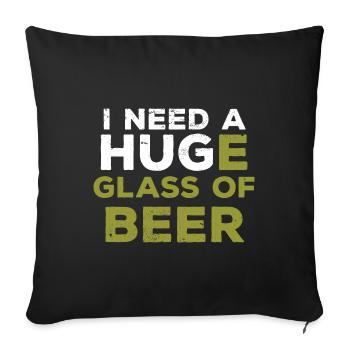 Bière Bière Bière Boire de la bière Alcohol Party - Housse de coussin décorative 45 x 45 cm - noir - Devant