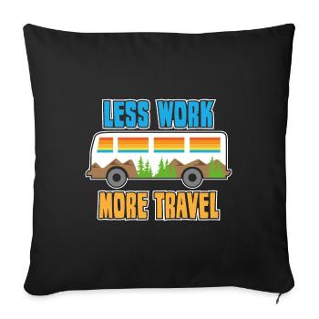 Vacances Voyage Avion Soleil Mer Plage - Housse de coussin décorative 45 x 45 cm - noir - Devant