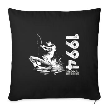 30ème Anniversaire Pêcheur Pêche 1994 Millésime 1994 - Housse de coussin décorative 45 x 45 cm - noir - Devant