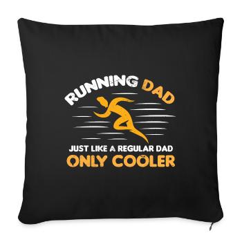 jogging jogger course course marathon en cours d'exécution - Housse de coussin décorative 45 x 45 cm - noir - Devant