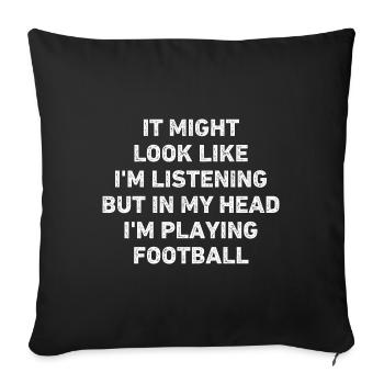 Football Player Funny - Sofa pillowcase 17,3'' x 17,3'' (45 x 45 cm) - black - Front