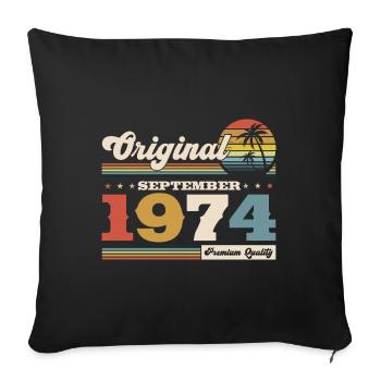 50th Birthday Legend September 1974 Volume 74 - Sofa pillowcase 17,3'' x 17,3'' (45 x 45 cm) - black - Front