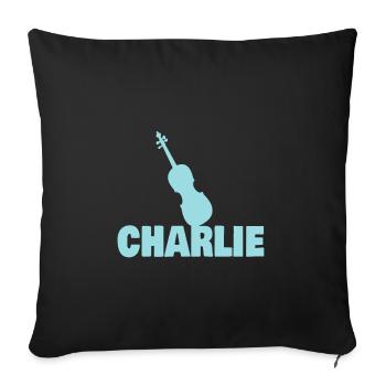 Cello Charlie - Sofa pillowcase 17,3'' x 17,3'' (45 x 45 cm) - black - Front