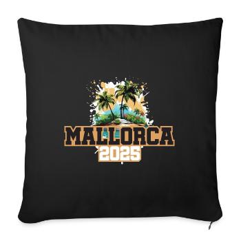 Mallorca 2025 Palm Trees - Sofa pillowcase 17,3'' x 17,3'' (45 x 45 cm) - black - Front