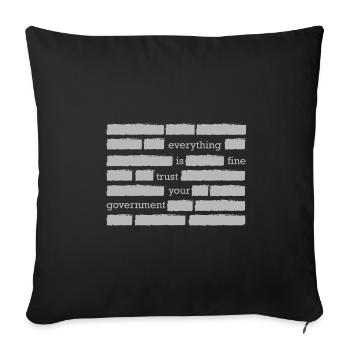 Drôle de théorie du complot Censure gouvernementale USA - Housse de coussin décorative 45 x 45 cm - noir - Devant