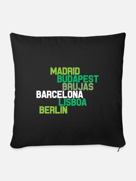 EUROPEAN CITIES - Sofa pillowcase 17,3'' x 17,3'' (45 x 45 cm) - black