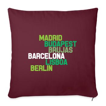 VILLES EUROPEENNES - Housse de coussin décorative 45 x 45 cm - bordeaux - Devant