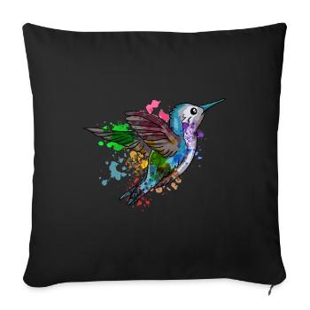 Hummingbird Painting - Sofa pillowcase 17,3'' x 17,3'' (45 x 45 cm) - black - Front