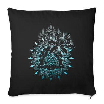 MANDALA AVEC LOTUS - Housse de coussin décorative 45 x 45 cm - noir - Devant