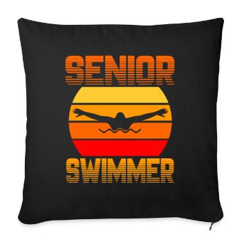 Senior Swimmer - Sofakissenbezug 45 x 45 cm - Schwarz - Vorne