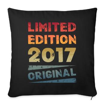 Limited Edition Geburtstag Party Jahrgang 2017 - Sofakissenbezug 45 x 45 cm - Schwarz - Vorne