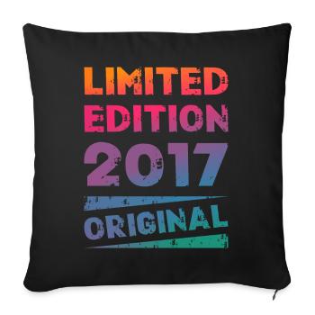 Limited Edition Geburtstag Party Jahrgang 2017 - Sofakissenbezug 45 x 45 cm - Schwarz - Vorne