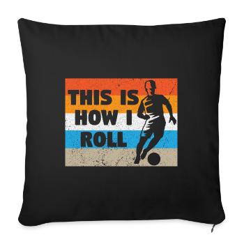 Joueur de football Footballeur Football - Housse de coussin décorative 45 x 45 cm - noir - Devant