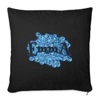 Water drops Name Emma - Sofa pillowcase 17,3'' x 17,3'' (45 x 45 cm) - black - Front