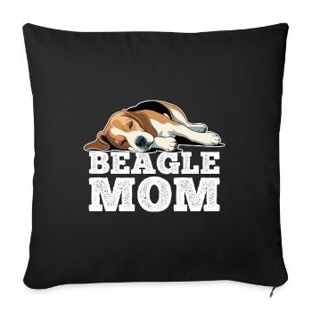 Beagle Mom - Sofa pillowcase 17,3'' x 17,3'' (45 x 45 cm) - black - Front