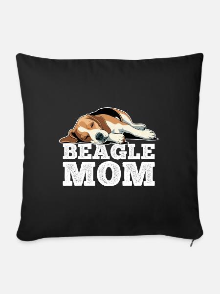 Beagle Mama - Sofakissenbezug 45 x 45 cm - Schwarz