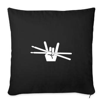 Drummer Drumsticks Drums Metal Fork Rock - Sofakissenbezug 45 x 45 cm - Schwarz - Vorne