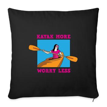 Kayak Boat Canoe Paddle Boat Double Paddle - Sofa pillowcase 17,3'' x 17,3'' (45 x 45 cm) - black - Front