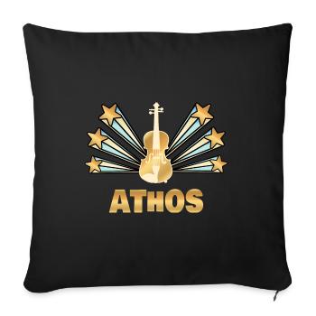 Geige Band Musikinstrument Name Athos - Sofakissenbezug 45 x 45 cm - Schwarz - Vorne