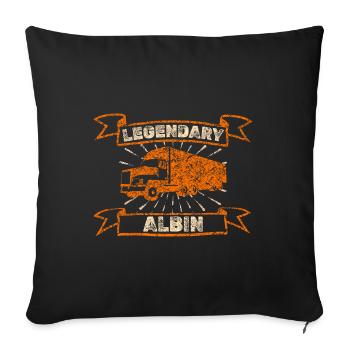 Truck Albin - Sofa pillowcase 17,3'' x 17,3'' (45 x 45 cm) - black - Front