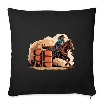 Barrel Racer Rodeo - Sofakissenbezug 45 x 45 cm - Schwarz - Vorne