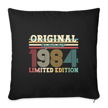 40ème Anniversaire Original Août 1984 Millésime 1984 - Housse de coussin décorative 45 x 45 cm - noir - Devant