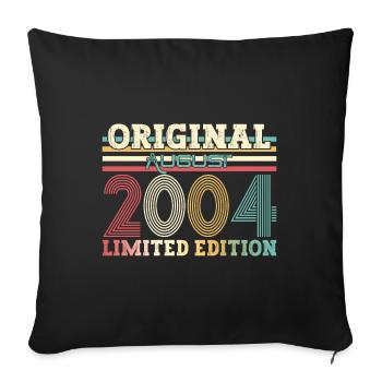 20th Birthday Original August 2004 Vintage 2004 - Sofa pillowcase 17,3'' x 17,3'' (45 x 45 cm) - black - Front