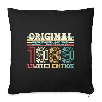 35ème Anniversaire Millésime Septembre 1989 Millésime 89 - Housse de coussin décorative 45 x 45 cm - noir - Devant
