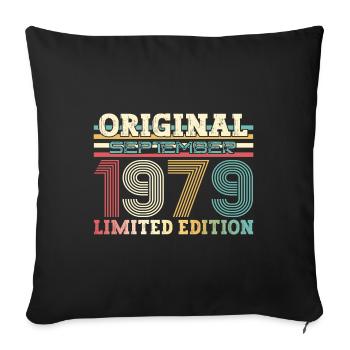 45ème Anniversaire Millésime Septembre 1979 Cru 79 - Housse de coussin décorative 45 x 45 cm - noir - Devant