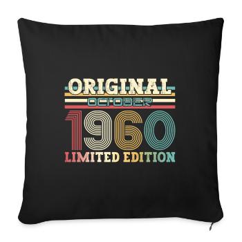 65ème Anniversaire Légende Octobre 1960 Millésime 60 - Housse de coussin décorative 45 x 45 cm - noir - Devant