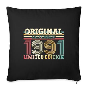 33rd Birthday Legend October 1991 Volume 91 - Sofa pillowcase 17,3'' x 17,3'' (45 x 45 cm) - black - Front