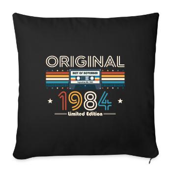 40ème Anniversaire Millésime Novembre 1984 Cassette 84 - Housse de coussin décorative 45 x 45 cm - noir - Devant
