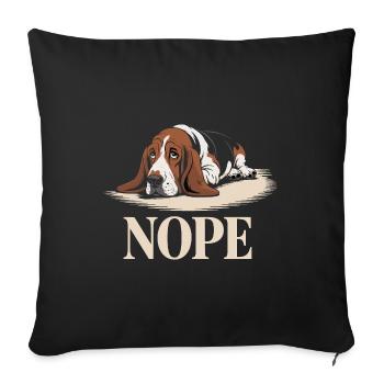 Basset Hound Nope - Sofa pillowcase 17,3'' x 17,3'' (45 x 45 cm) - black - Front