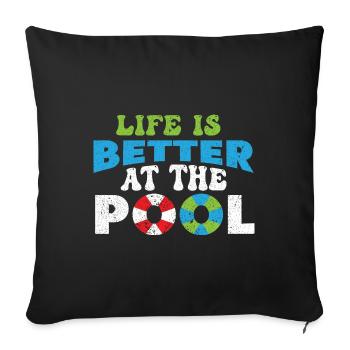 Swimmers Swimming 50 meters track Breaststroke - Sofa pillowcase 17,3'' x 17,3'' (45 x 45 cm) - black - Front